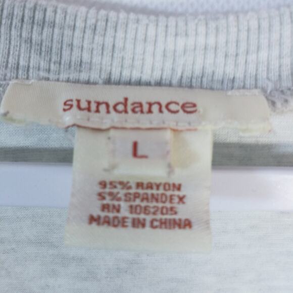 Sundance Gray Lagenlook Sweatshirt With Embroidery Snowflakes Size L - Picture 4 of 4